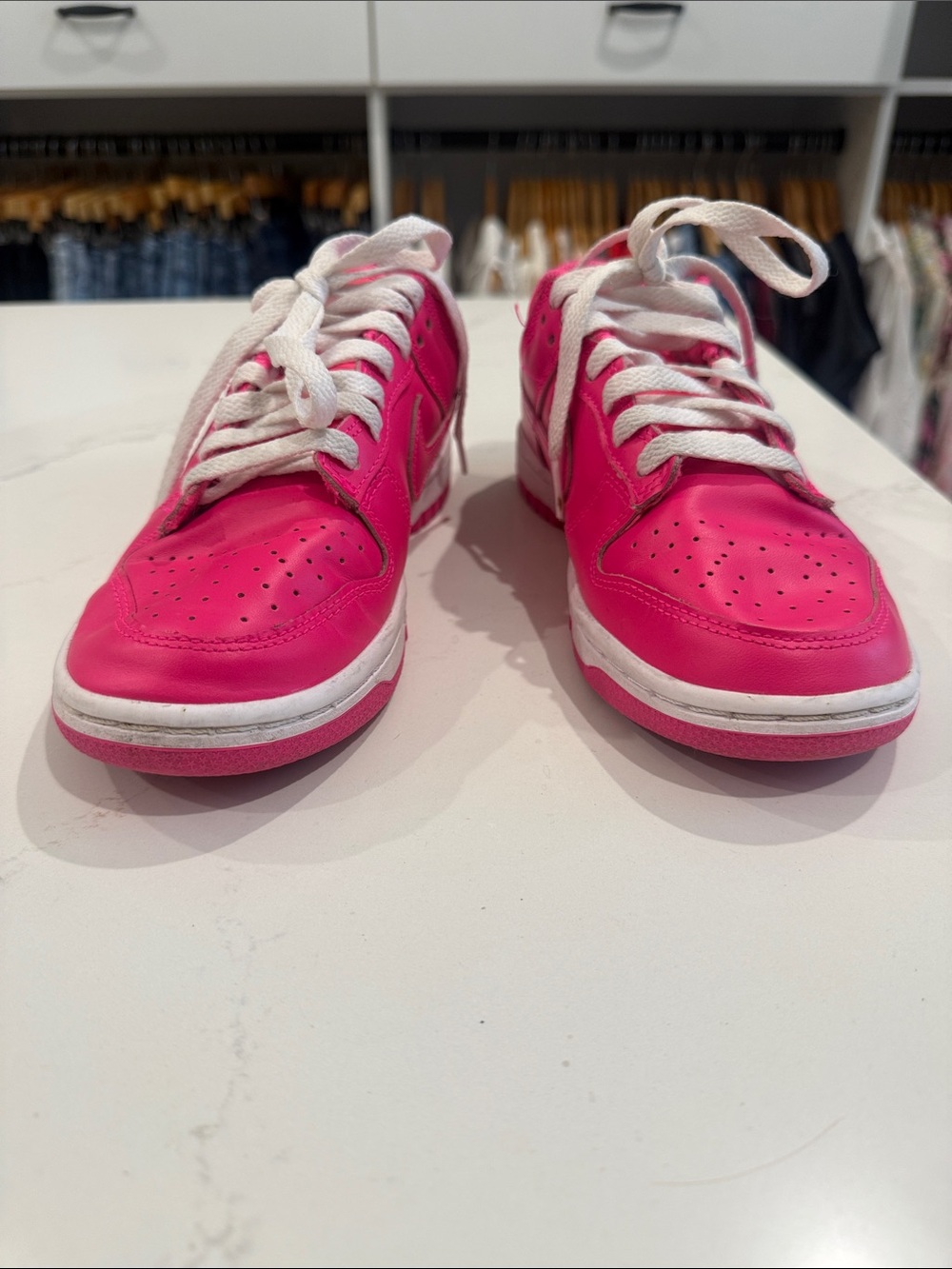 Nike Women’s Hot Pink and White Low-Top Sneakers